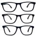 AirOne 3-Pack Reading Glasses Spring Hinge Readers for Women Men Anti Glare Filter Lightweight Eyeglasses (#3-Pack Mix Color) #3-pack Matte Black+matte Brown+navy Blue 0.75 x