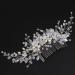 BERYUAN Women Pearls Rhinestone Flower Beads Wedding Hair Comb Opal Rhinestone Pearls Silver Leaf Bride Headband Silver Wedding Hair Accessories for Bride Bridesmaid Girls - Buy Online on GoSupps.com