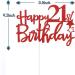 Tenhaisi Gilttery Red Happy 21st Birthday Cake Topper Cheers and Beers to 21 Years Loved Party Sign Fabulous 21 Birthday Party Supplies - Buy Online on GoSupps.com