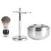 Syrisora Professional Men's Shaving Set - Badger Hair Brush Alloy Stand & Soap Bowl | Premium Grooming Essentials - Buy Online on GoSupps.com