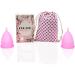 Menstrual Cup - 2 Period Menstruation Cups - Soft Flexible Medical Grade Silicone for Comfort and Fit - Size Small and Large - Sanitary Pad and Tampon Alternative (Large) L (Pack of 2) - Buy Online on GoSupps.com
