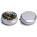 Round Pill Box with Woods and Castle Print - 3 Compartment Metal Pill Organizer | Portable Decorative Pocket Pill Case Style-43 - Buy Online on GoSupps.com