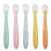 5Pcs Baby Spoons Multicolor Weaning Spoons Baby Feeding Spoons Silicone Baby Spoon Baby Soft Spoons for Infant Weaning and Toddlers Learning to Use Cutlery (5 Colors)