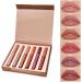 FRJINIE 6 Color Tube Velvet Lipstick Set Long Lasting Waterproofs Lip Gloss Makeup Nude Makeup Moisturizing Lipstick Matte Lipstick for Women (Set B)
