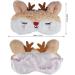 Ulife Mall 3D Christmas Reindeer Sleep Mask - Funny Plush Eye Mask for Kids & Adults - Fluffy Cartoon Design for Parties & Travel - Beige & White - Buy Online on GoSupps.com