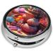 Colorful Ceramic Beads Portable Metal Pill Box | 3-Compartment Travel Organizer for Small Pills - Buy Online on GoSupps.com