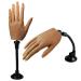 Silicone Practice Hand for Acrylic Nails, Flexible Female Mannequin Life Size Practice Hand with Stand for Nail Practice Nail Art Tool (3#-Left hand)