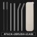 HeykirHome 4-Pack Reusable Glass Straws 8.5''x10mm - Straight & Bent with Travel Case and Cleaning Brushes - Ideal for Smoothies, Tea, Juice - Buy Online on GoSupps.com