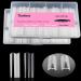 1000 PCS No C Curve Nail Tips  10 Sizes XXL Extra Long Square Flat Nail Tips  False Nails Acrylic Nails Fake Nails for Nail Salons and DIY Nail Art (1*Clear & 1*Natural)