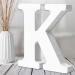 6 Inch White Wood Letters  Unfinished Wood Letters for Wall Decor Decorative Standing Letters Slices Sign Board Decoration for Craft Home Party Projects (K)