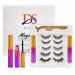 Magnetic Eyelashes with Eyeliner Kit - 3D Magnetic Eyelash Kit - 5 Pairs Reusable Magnetic Lashes Natural Looking with Tweezer - Eyelashes Magnetic - No Glue Needed