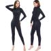 Dark Lightning Wetsuits for Men and Women, Mens/Womens Wet Suit for Cold Water, 3/2mm Wetsuit for Diving Surfing Snorkeling Kayaking Water Sports Women - Black-3/2mm Size 10 Average