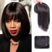 Straight Hair Topper hair pieces with Fringe for Thinning Hair Women Clip in Hairpieces Woman Topper Hair piece Toupee for Hair Loss (14INCH/35CM Brown Black) 14INCH/35CM Brown Black
