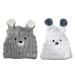 Microfiber hair towel for girls cute bear dry hair hat quick drying bathing hair cap soft hair turban towel absorbent towel for drying (gray and white) 2 pieces