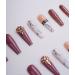 Xerling Bling Glitter Rhinestones Press-On Nails | 24Pcs Long Coffin Tips with Charms | Stylish False Nails Designs for Women & Girls - Buy Online on GoSupps.com