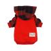 Fitwarm Plaid Pet Clothes for Dog Sweatshirts Cat Pullover Hooded Shirts Red Medium Medium Red