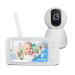 Byxsb Baby Monitor 5 inch LCD Screen Pan 360 & Tilt 90 Without WiFi Two-Way Audio Infrared Night Vision 1080P Camera and Lullabies
