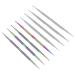Nail Art Rhinestone Drill Pen Ergonomic Silver Double Headed Nail Point Drill Pen Comfortable Grip Proof 8pcs Stainless Steel for DIY Nails