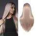 71cm (28 '') Wig brown and blonde long smooth ombre wigs for women dark root middle part full of naturally party/costume wig ladies 041a ombre blonde