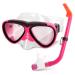 Greenlf Kids Snorkel Set, Anti-Fog Snorkeling Mask with Nose Covers for Youth Junior Child, Boys & Girls Age 5-12, Semi-Dry Diving Scuba Swimming Goggles Gear Packages Rose red