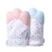Baby teething glove aranticy 2 pieces bite rings F ustling Teething Mitt Glove Soothing Self -calming pain relief silicone teeth feasts protects babies hands of saliva chewing article