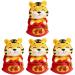 Artibetter 4 Pcs Year of The Tiger Bobble Head Ornament Cute Animal Statue Figurine Lions Chinese Mascot Toys Traditional Little Critters Toys Resin Craft Adornment Plate Small Office Red 1x4pcs 6X6X9.5CMx4pcs