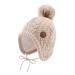 XIAOHAWANG Winter Baby Boys Hat Velvet Lining Toddler Kids Beanie Earflap Warm Baby Hats for Girls with Pompom 6-18 Months Beige