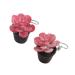 Feylie Small Bonsai earrings creative simulation succulents potted plant small trailer garden gift for mother women gardeners red