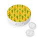 Cactus Pattern With Mexican Hat Round Contact Lens Case Print Portable Contact Lens Box Kit with Mirror Cute