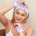 Kawaii Purple Spa Headband and Wristband Set for Women and Girls - Soft Skincare and Makeup Hairband for Face Washing, Bath, Shower, and Beauty - Buy Online on GoSupps.com