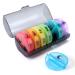 Weekly Pill Organizer 2 Times a Day Travel Pill Box 7 Day AM PM Twice a Day Pill Case Portable Daily Vitamin Organizers for Medication Vitamins Fish Oil Supplements (Multi-Color)