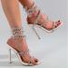 Shop XTZYGLFD Summer Luxury Rhinestone Ankle Wrap Stiletto Heel Sandals for Women - White 4.5 UK Narrow - Buy Online on GoSupps.com