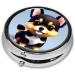 Card Love Fancy Puppy Round Pill Box - 3 Compartment Portable Travel Organizer for Medications - Black - Buy Online on GoSupps.com