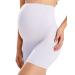 Gratlin Women's Seamless Pregnancy Shapewear High Waist Shorts Mid-Thigh Underwear XL White