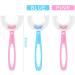 6 Pack Kids U-Shaped Silicone Toothbrushes for Ages 2-8 | Manual Training Toothbrush with Long Handle | Whole Mouth Clean | Blue Pink - Buy Online on GoSupps.com