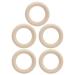 5pcs Wooden Teether Round Smooth Unfinished Wooden Circles for Crafts DIY Teething Ring Jewelry Pendant Connectors(50MM)