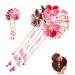 FINGER LOVE Womens Girls Japanese Hair Pin Decor Kanzashi Hair Sticks Picks Kimono Hanfu Accessories Japanese Flower Hair Tie Band Clip (H)