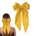 Big Bow Hair Clips Large Bowknot Hairpin French Hair Clips with Long Silky Satin Ribbon Solid Color Hair Barrettes Accessories for Women Girls (Yellow)