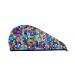 Hair Towel Wrap Hair Drying Towel with Button Towel Turban Head Towel to Dry Hair Quickly (Colorful Tie Dye Stained Glass 2)