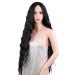 FORCUTEU 38 Long Black Curly Wig for Women - Soft & Fluffy Super Long Water Wavy Wig (Black) - Buy Online on GoSupps.com