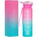 ELYPHINE 32oz Motivational Water Bottle with Straw, Time Marker, Leakproof Design - BPA Free Tritan Material for Fitness and Sports - Eglantine - Buy Online on GoSupps.com