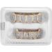 Brass Teeth Set Hip Hop Prop Teeth Accessory Decoration for Halloween Party Gift (two color suit) - Buy Online on GoSupps.com