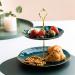 SHAOHUASC European Ceramic Double-Layer Skewer Plate Dessert Plate Cake Plate Flat Plate Jewelry Display Stand - Buy Online on GoSupps.com