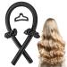 Women Heatless Curling Rod Rollers,No Heat Silk Curls Headband with Soft Foam, Curling Ribbon and Flexi Rods for Natural Long Medium Hair Diy Hair Styling Tools Black