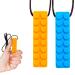 Gafly Sensory Chewing Tool Necklace for Kid's Sensory Integration with Autism and ADHD | Textured Silicone for Teething, and Biting, 2 Pack with Extra Cord and Clasp in Assorted Colors (2 Pack)