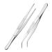 Curved tweezers twine 20 cm stainless steel professional slipproof long straight tweezers 2 pieces angled tweezers for water pets corals tinkering cooking repair 20cm