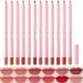 YIBABY Matte Lip Liner Pencil Set 12 Colors Natural Nude to Dark Waterproof Long Lasting No Fade Soft Pencils Lipstick Makeup Gift Set for Daily Travel Party Work