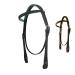 Majestic Ally Padded Leather Brow Band Headstall for Horses Black