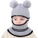 Crazy Bean Kids 3-in-1 Winter Windproof Hat and Scarf Set - Toddler Knitted Beanie - Grey - Buy Online on GoSupps.com