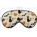 Black Cat and Pumpkin Sleep Mask - Adjustable Strap Eye Cover for Sleeping and Travel - Men and Women - Buy Online on GoSupps.com